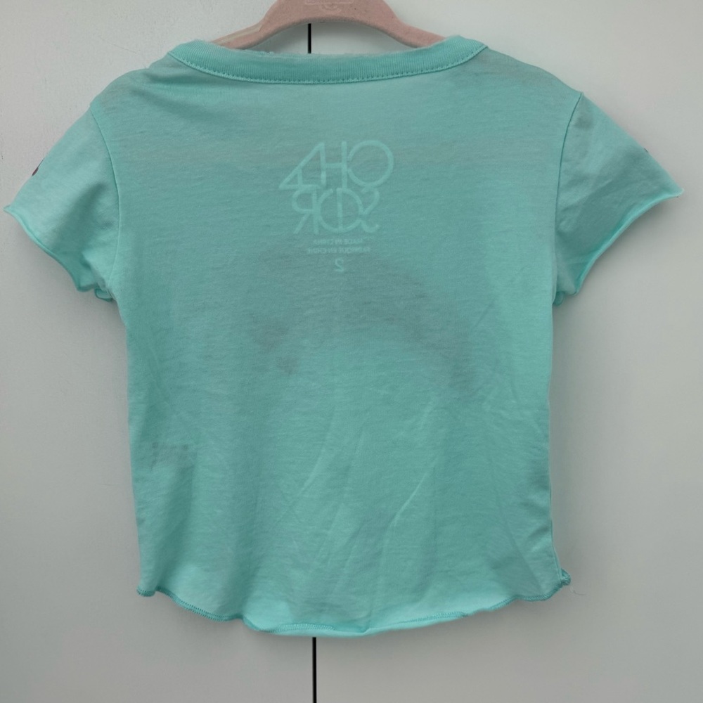 Chaser Girls Short Sleeve Rainbow Shirttail Crew Neck Tee 2 - Picture 2 of 3
